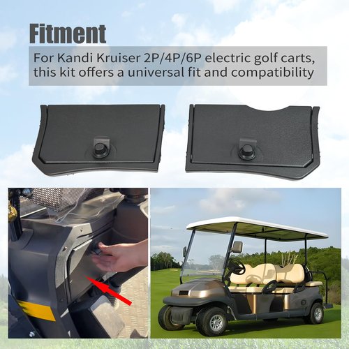 Golf Cart Glove Box Door Set Kit Compatible with Kandi Kruiser 2P/4P/6P electric golf carts, Glove Box Door Set for Electric Golf Cart,Comes with Two Door Set, Includes Hardware, Golf Cart Accessor