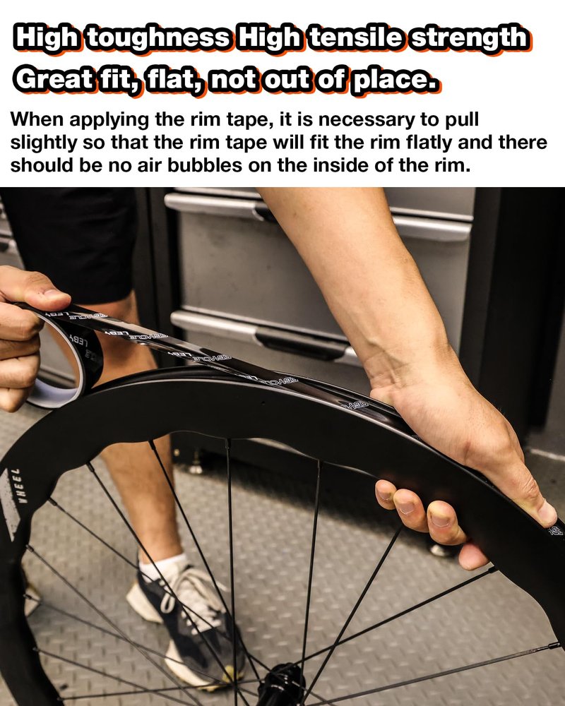 LEBYCLE Tubeless Rim Tape Black 21/24/27/30/33/36mm x 10m, Bike Rim Tape for Tubeless Road, Gravel & MTB Wheels – Strong Adhesive, Easy Clean Removal(24mm)
