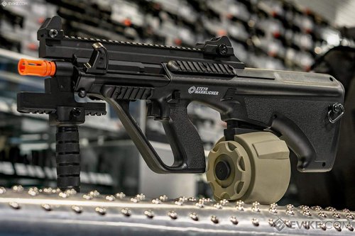 Evike Airsoft - Angel Custom 1500 Round Firestorm AEG Airsoft Drum Flashmag (Model: G36 / Black)