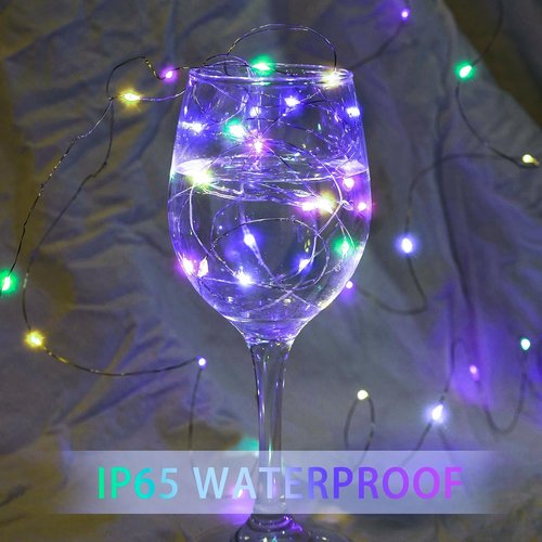 Fairy Lights | 7Ft 20 LED Twinkle String Lights - Battery Operated & Waterproof for Parties, Weddings & Decor (Rainbow-Pastel, 24 Pack)