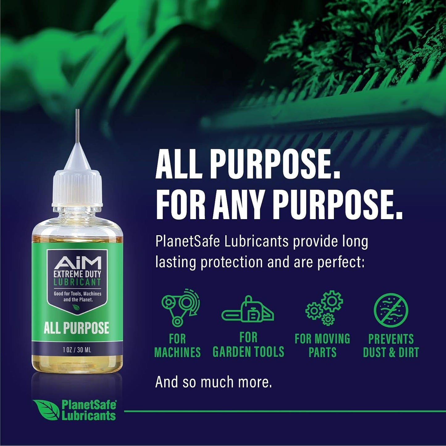 PlanetSafe Lubricants Hedge Trimmer Oil - 1 oz & 4 oz Spray | Cleaner & Lubricant for Tools