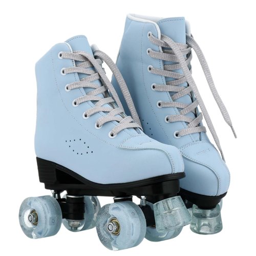 Comeon Roller Skates for Women PU Leather Roller Skates High-Top Leather for Beginners Teens for Woman,Girls and Boys,Adult (35=US 6)
