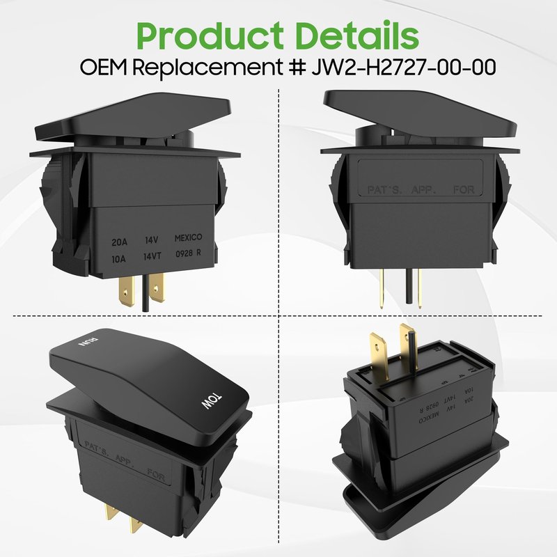 10L0L Golf Cart Tow/Run Switch for Yamaha G29 Electric Golf Cart (2010-2014) jw2-H2727-00, Golf Cart Accessories, Run Tow Switch