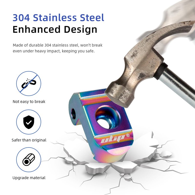 ulip Scooter 304 Stainless Steel Front Folding Lock Buckle Latch with 2 PCS Pins Replacement Parts for Xiaomi M365 Pro Pro2 1S MI3 Essential Lite Scooter(Multicolor)