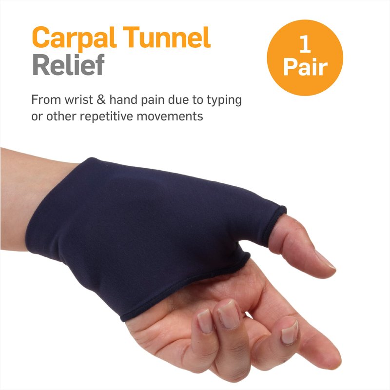 NatraCure Computer Gloves (Carpal Tunnel Relief) Size: Medium/Large - One Pair (Reversible) - (For Wrist and Hand Pain Relief from Typing and Other Repetitive Movements)