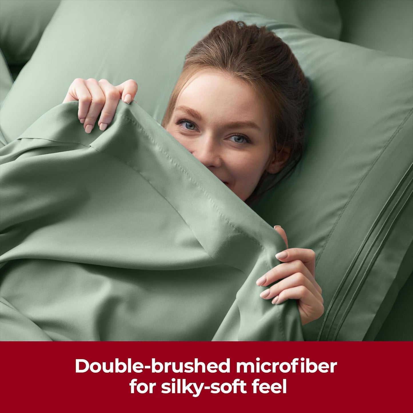 Mellanni Extra Deep Full Sheets - Hotel Luxury, Ultra Soft Cooling Bedding - Wrinkle & Stain Resistant (Full, Sage)