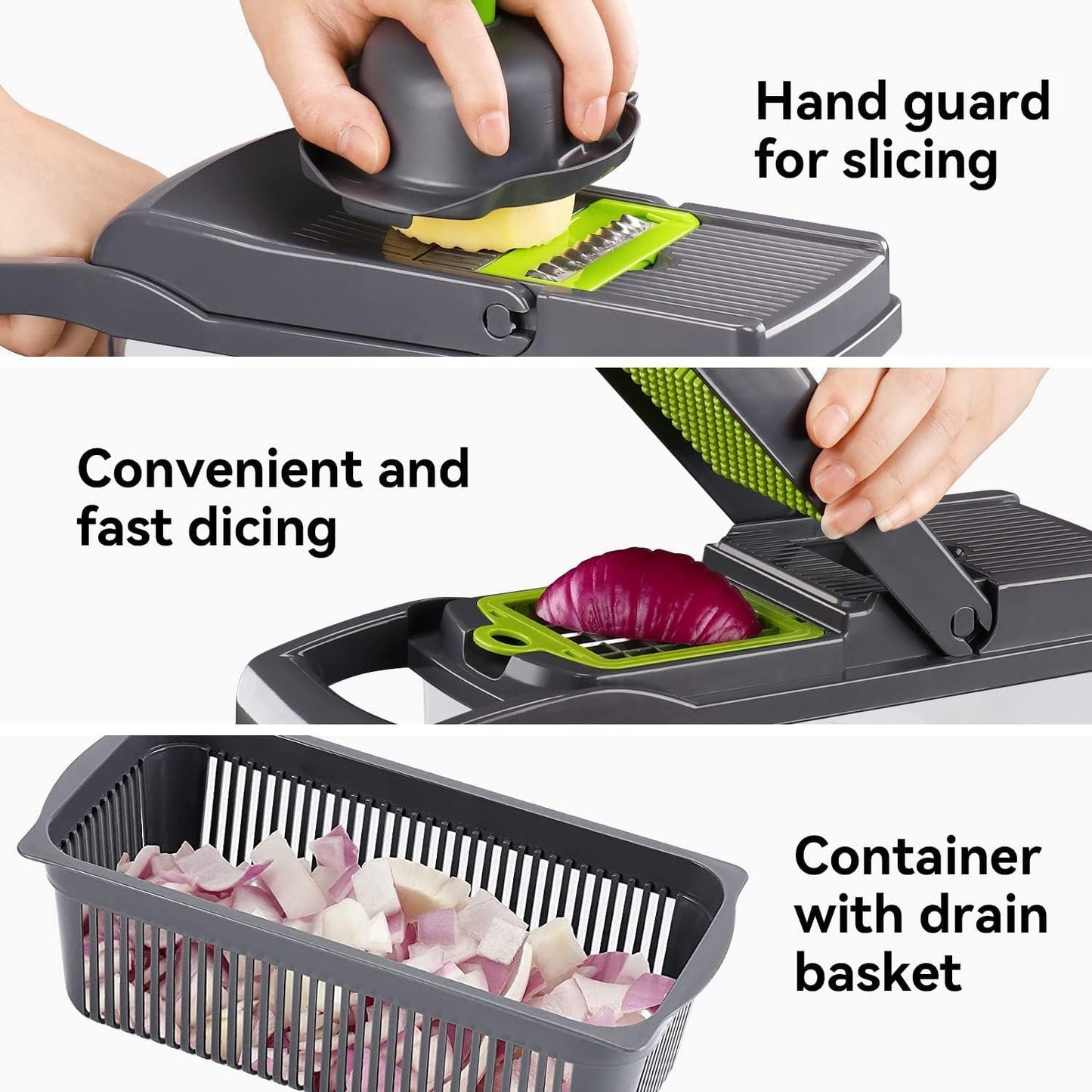 Badelite Multi-Function Vegetable Chopper - 12-in-1 Pro Veggie Slicer & Dicer with Container for Easy Meal Prep