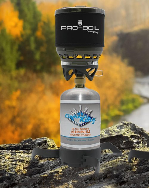 Flame King 1LB Empty Aluminum Propane Cylinder Tank - Corrosion-Resistant and Rust-Free, Great for Camping and Small Appliances