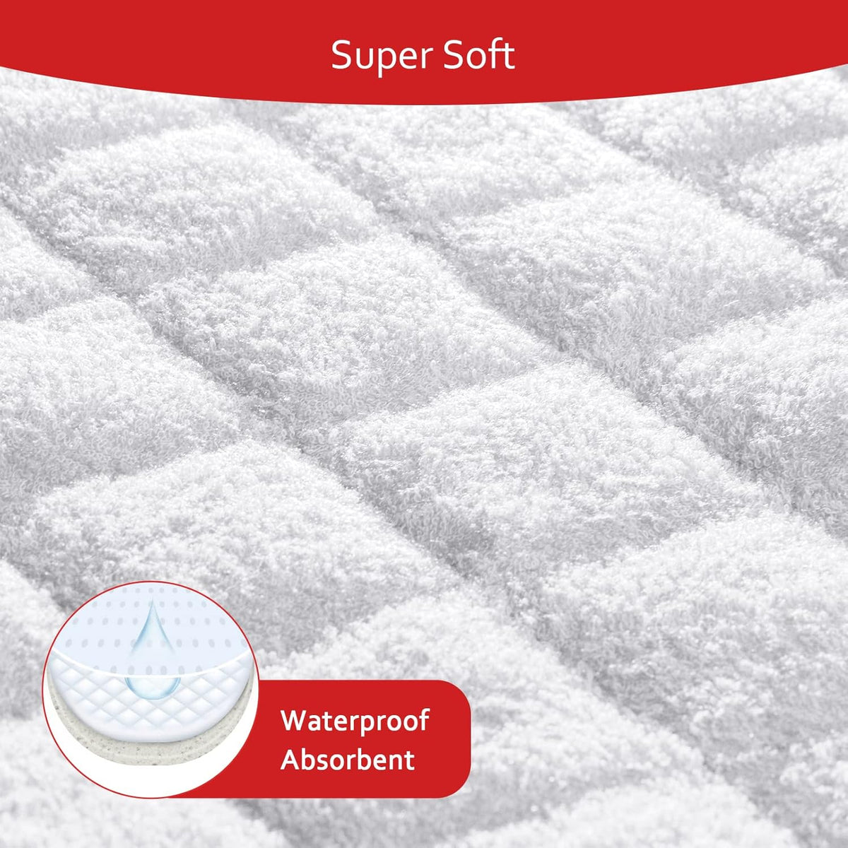 Moonsea Waterproof Changing Pad Liners - Thicker Non-Slip Design, 3 Pack, White, Machine Washable