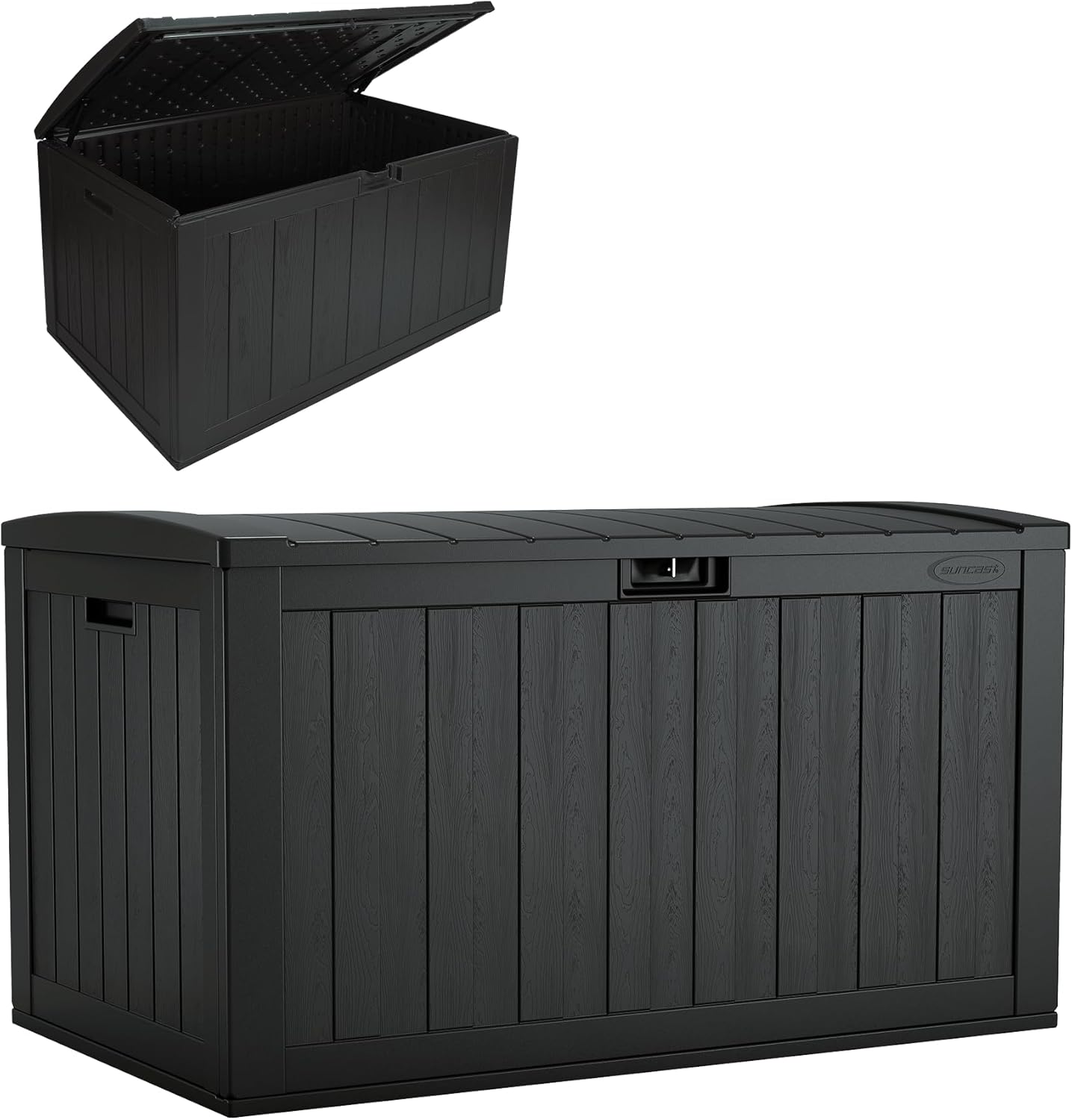 Suncast 134-Gal. Resin Outdoor Patio Deck Box - Extra-Large Storage Solution in Iron Ore