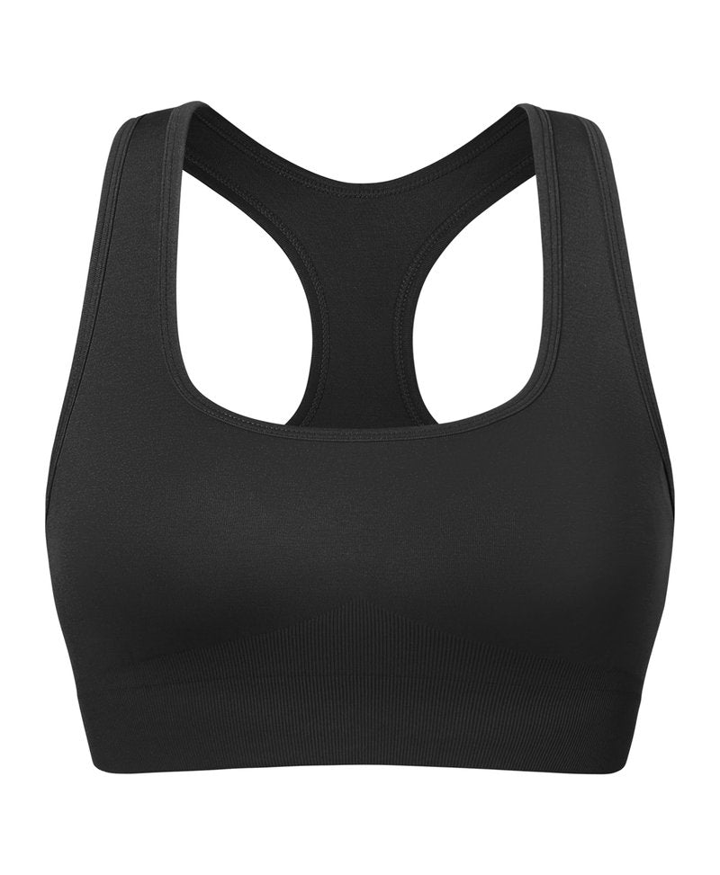 TomTiger Sports Bras for Women High Impact Racerback Removable Padded Seamless Yoga Workout Activewear Bra (Black,M)