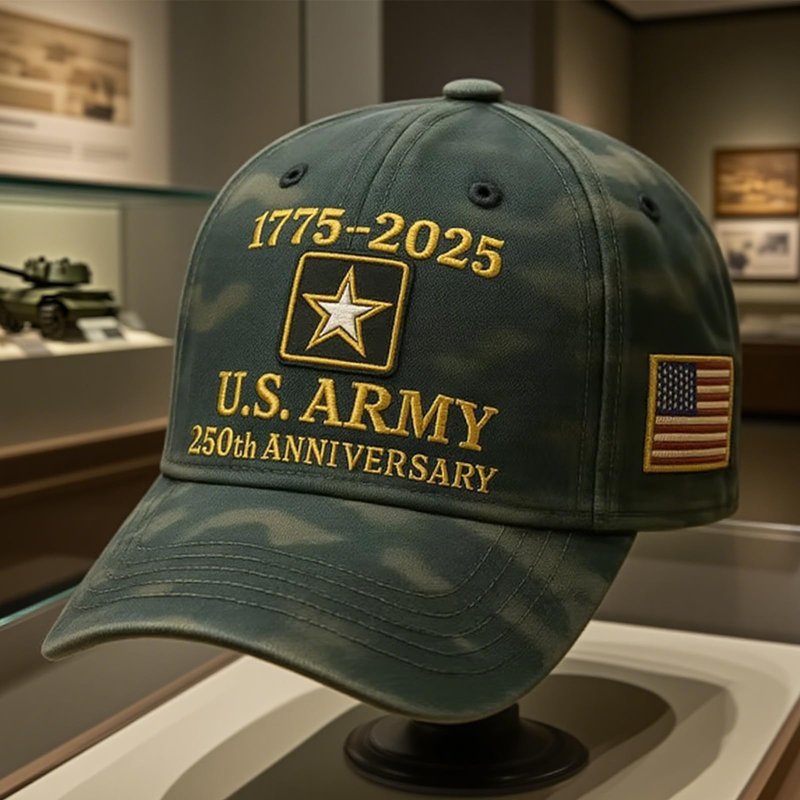 250th Anniversary Army Hat, Adjustable Embroidered Baseball Cap Anniversary Tribute Hat for Veterans Patriots