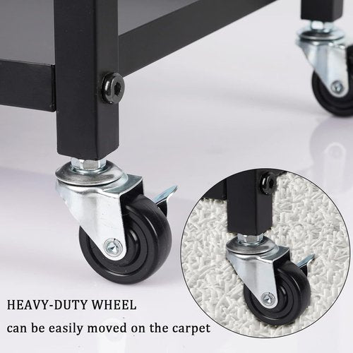 Blueprint Storage Rack - Metal Blueprint Holder Cart with Wheels | 12 Slots for Home Office & School (Black)