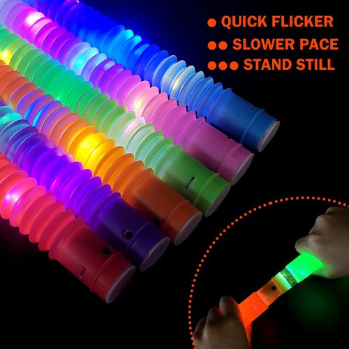 Glow Sticks Party Favors - 18 PCS Colorful Light-Up Tubes, Necklaces & Bracelets for Kids' Events