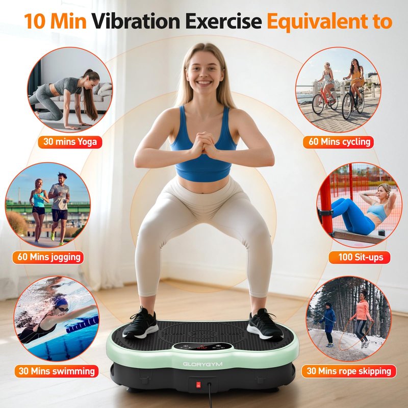 Vibration Plate for Weight Loss & Lymphatic Drainage, Professional Full Body Vibration Machine with Wider Platform, Ultra Stable & Quiet, 120 Speeds, 330lbs Capacity, Home Fitness System