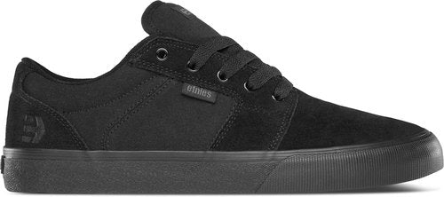 Etnies Barge LS – Classic Skate Look, Slim Vulcanized Silhoutte, Hefty Armored Collar, Reinforced Vulc - Black/Black/Black - 5.5
