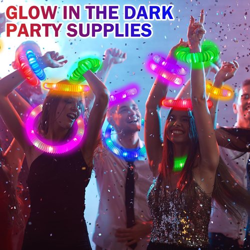 Glow Sticks Party Favors - 18 PCS Colorful Light-Up Tubes, Necklaces & Bracelets for Kids' Events