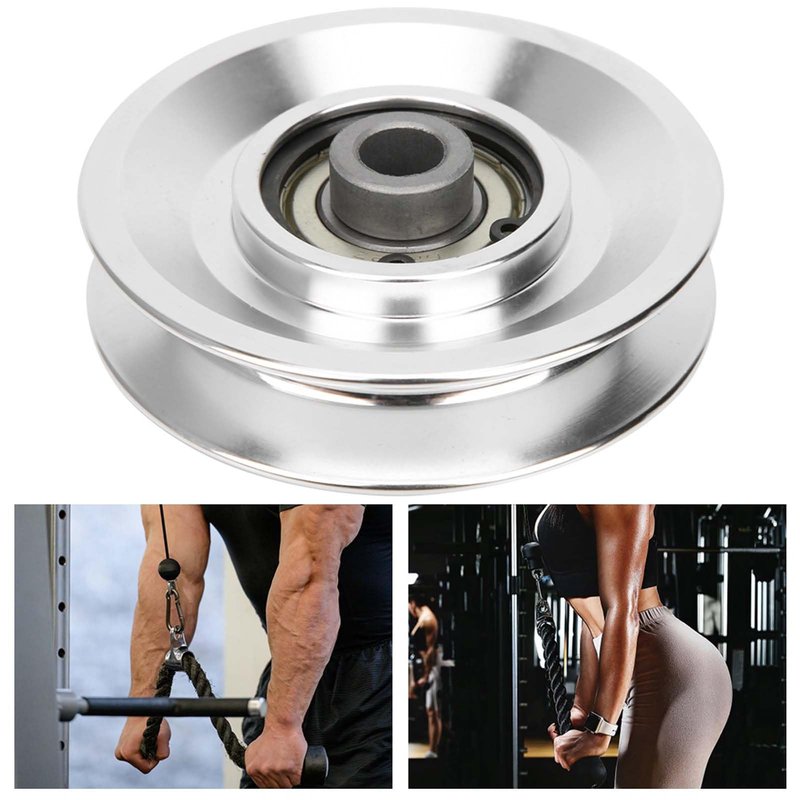 Moofey Aluminum Pulleys, 80mm Diameter Pulley Wheel, Gym Pulley for for Cable Machine Gym Equipment Part Garage Door