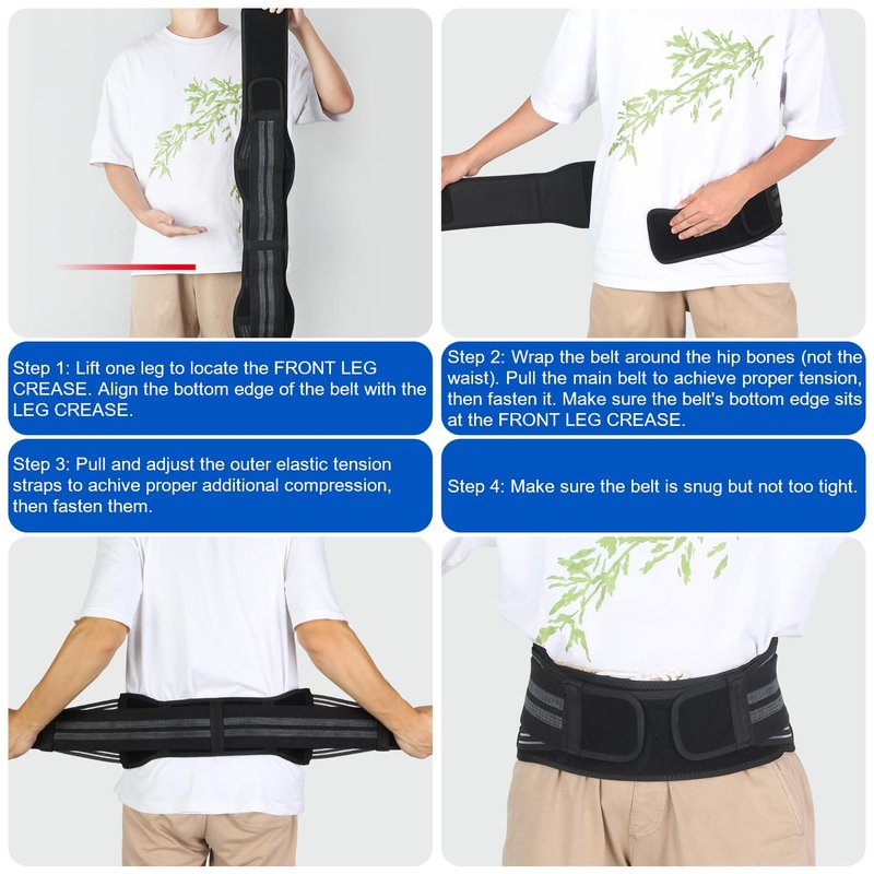 TitanGuard SI Joint Belt for Men – Strong Pelvic and Hip Support Belt with Widened Side Straps – Sacroiliac Pain Relief and Stability for Work, Heavy Lifting, Sciatica, and Daily Back Support