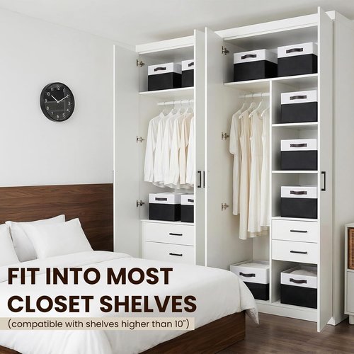 Criusia Closet Organizers - 6 Pack Storage Bins for Clothes & Bedding | Under Bed Containers (14L x 10W x 9.5H)
