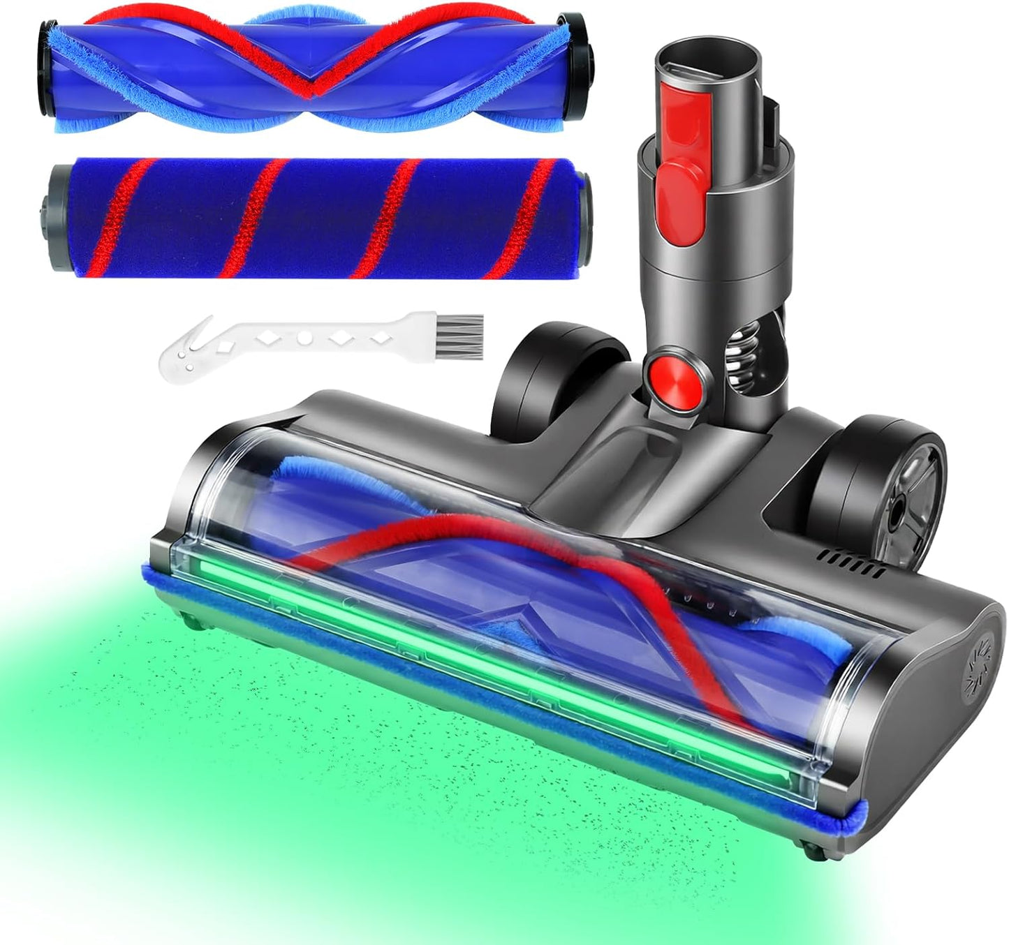 Lemige Vacuum Head Replacement - Upgraded Brushes for Dyson V7 V8 V10 V11 V15 | Quick-Release Anti-Tangle Design with LED Light