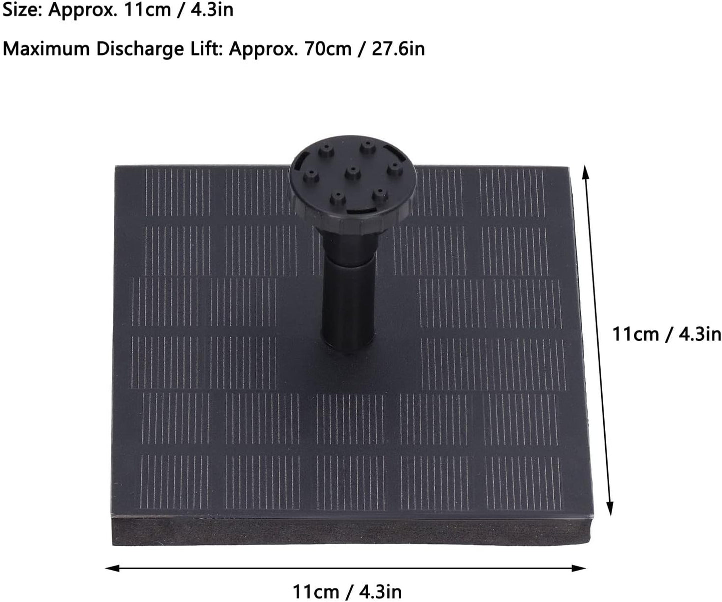 Skiennix Solar Bird Bath Fountain - 6 Nozzle Monocrystalline Pump for Outdoor Garden & Pond