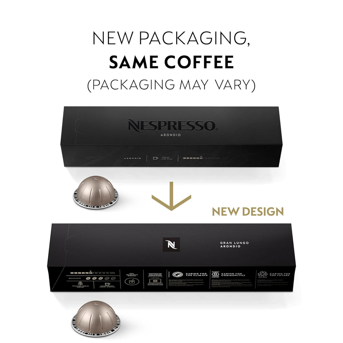 Nespresso Vertuo Capsules - Arondio Gran Lungo Americano Medium Roast Coffee Pods | 30 Count, 5.0oz Brew