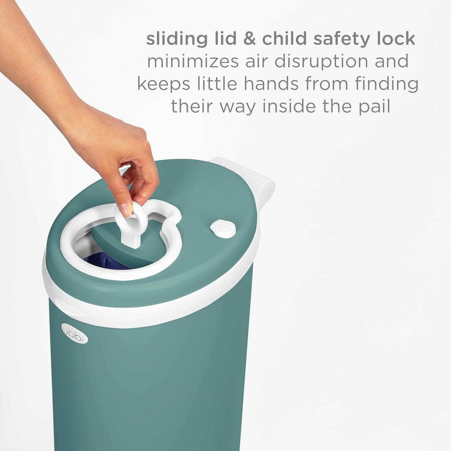 Ubbi Stainless Steel Diaper Pail - Odor Locking Design, No Special Bags Needed | Award-Winning Essential