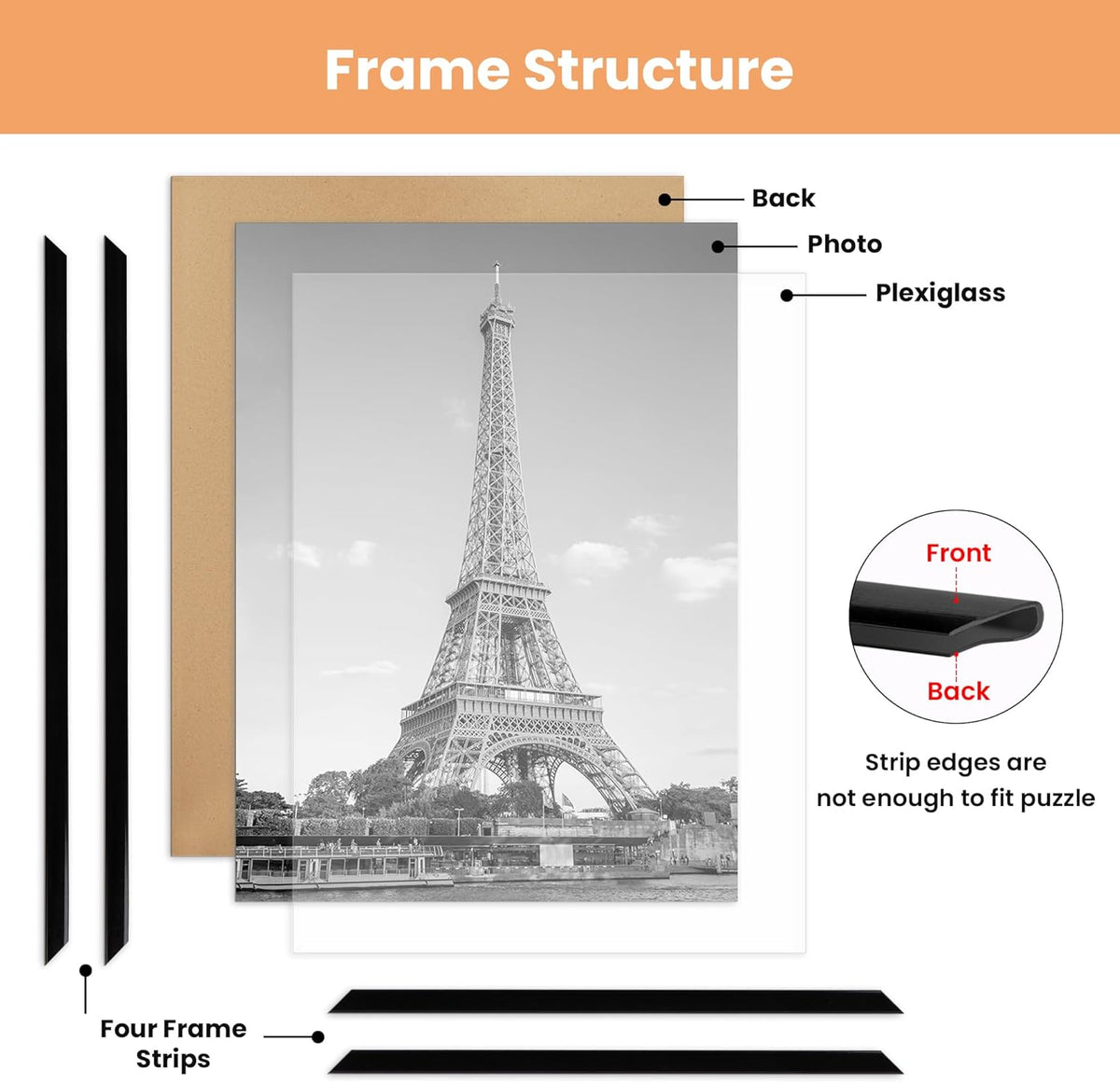 Upsimples 12x16 Picture Frame - Scratch-Proof Black Poster Frames for Photo Gallery | 3 Pack, Slide-In Design