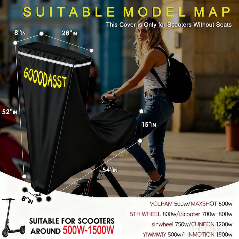 Universal Electric Scooter Cover, Outdoor Waterproof and Dustproof, Adults/Kids Electric Scooter Storage cover (54*28*52inch)