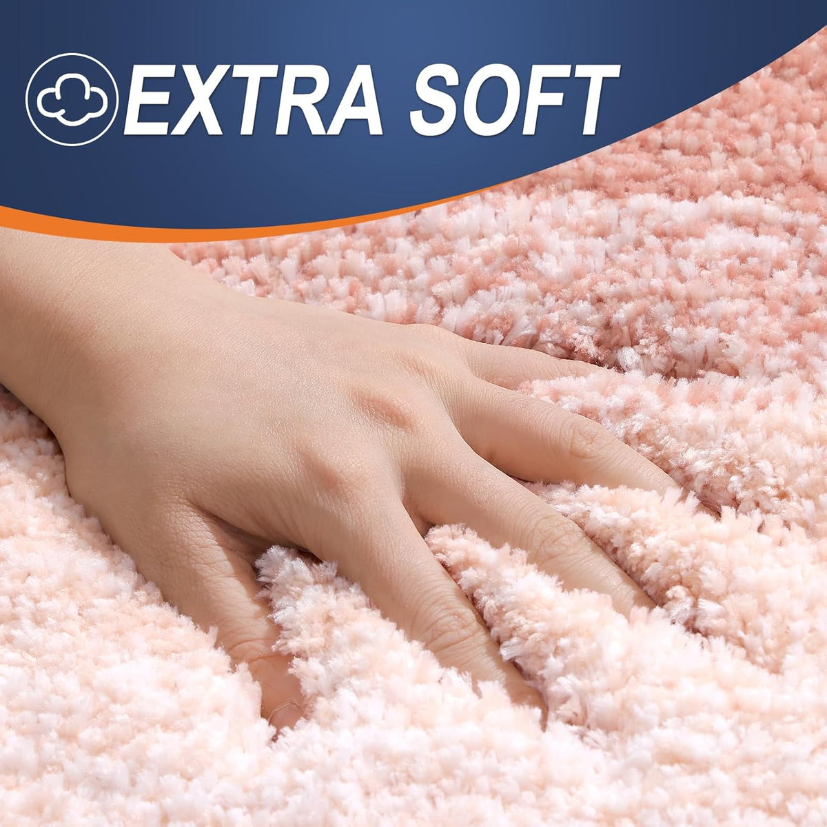 OLANLY Bathroom Runner Rug - Extra Soft Microfiber Mat with Rubber Backing | Quick Dry, Washable, 47x20, Peach