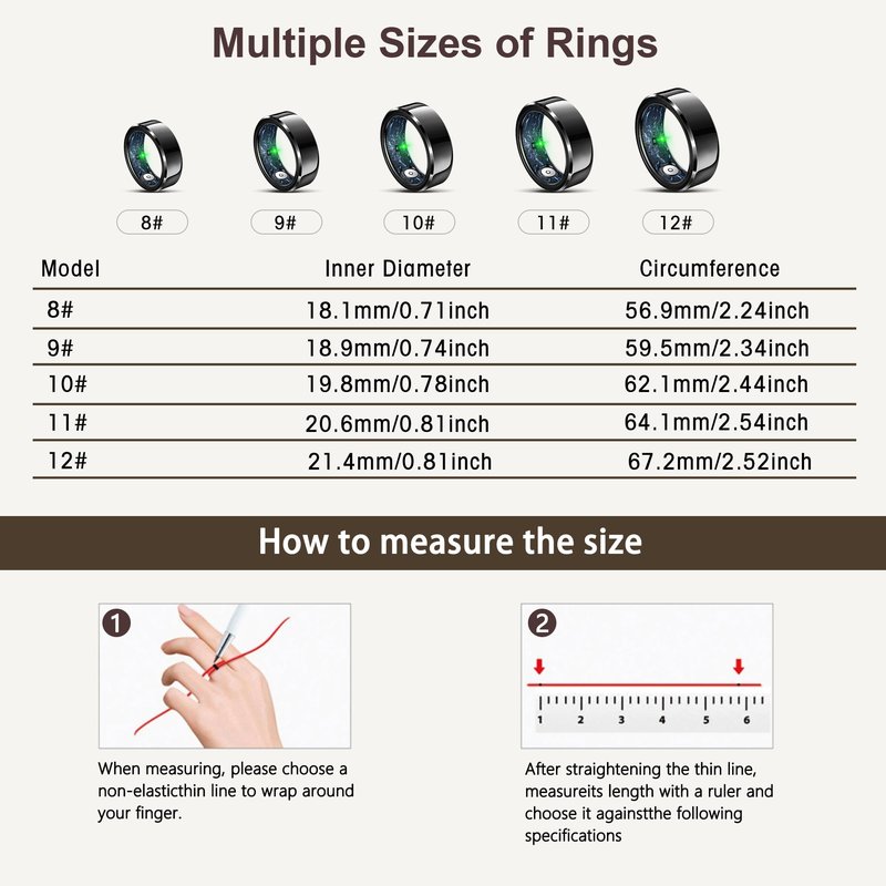 RIFESI Smart Ring for Women Men, Fashio12