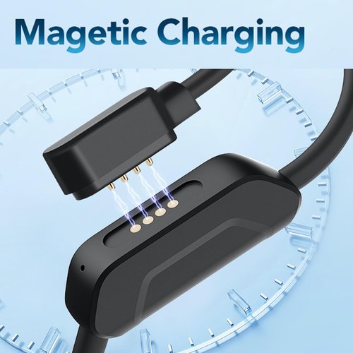 Compatible with AGPTEK X15 Bone Conduction Headphones Charger, Magnetic Replacement Charger Compatible with AGPTEK X15, Dnniakm X15 Pro MP3 Player Bone Conduction Headphones (2 Pack-Black+Black)
