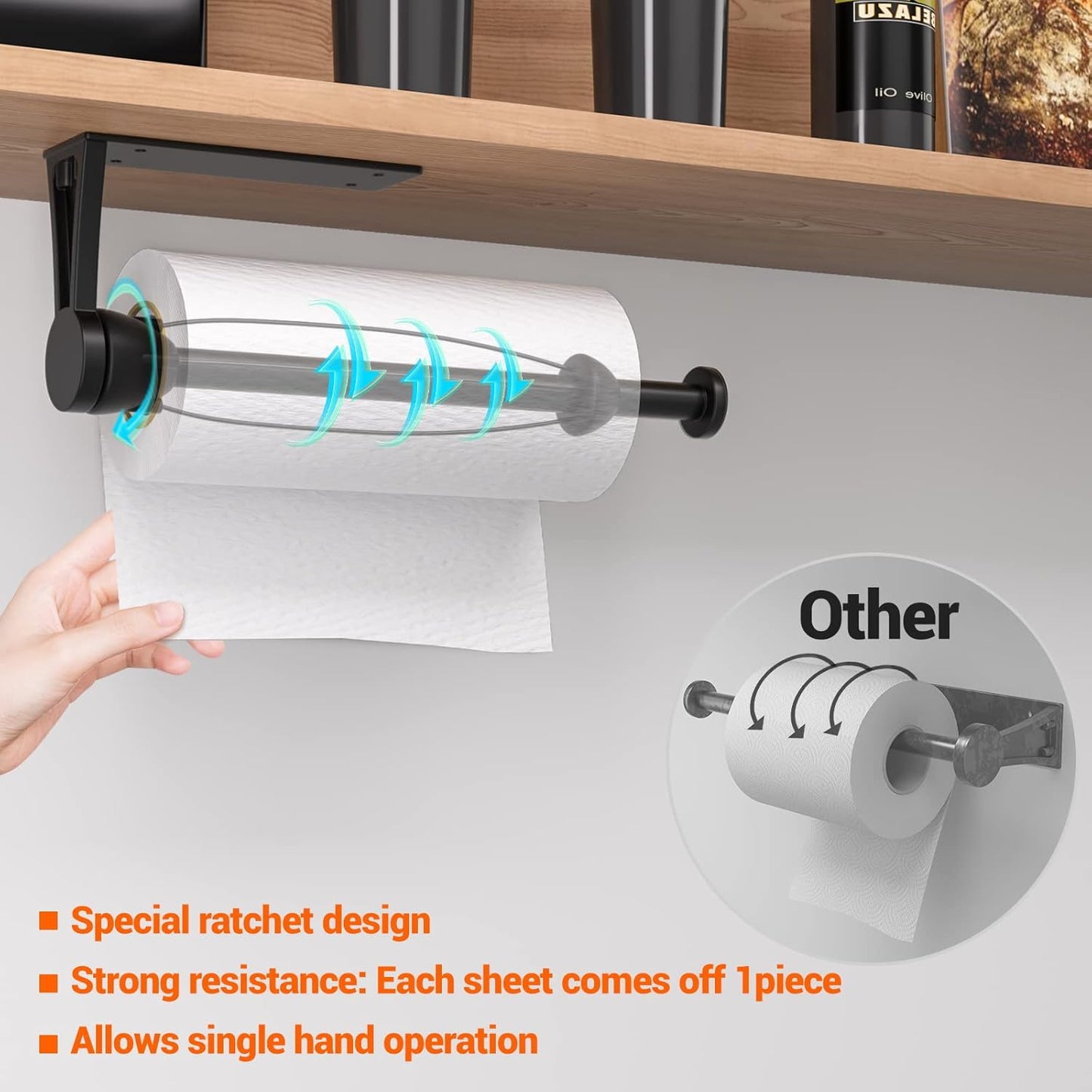 Paper Towel Holder - No Drilling Design for Bathroom, Kitchen & Dorm | Space-Saving Solution