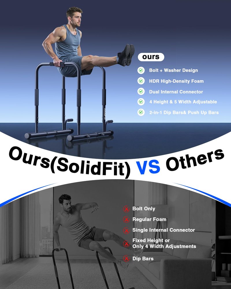 SolidFit Dip Bar & Push Up Bar Black ZZ