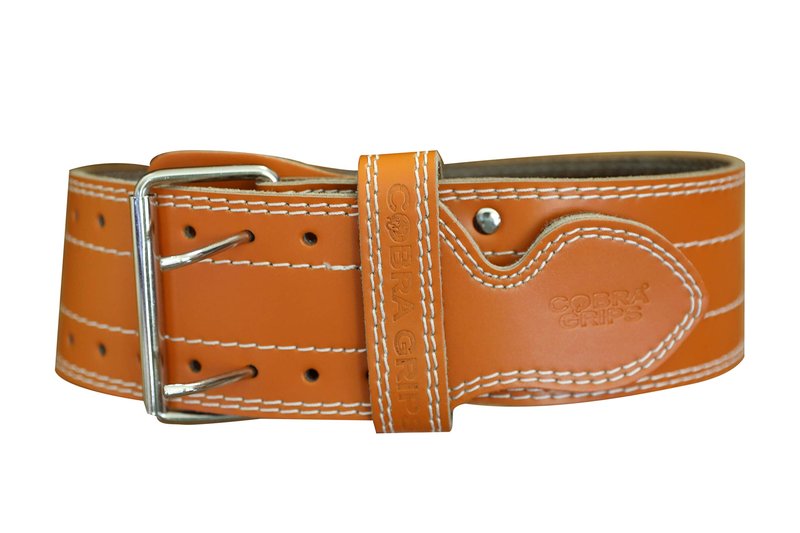 Weight Power Lifting Belt 4” Wide Cobra Grips Best Premium Genuine Leather Belt for Men & Women Adjustable Weightlifting Back Support (Orange, Medium 32"-40)