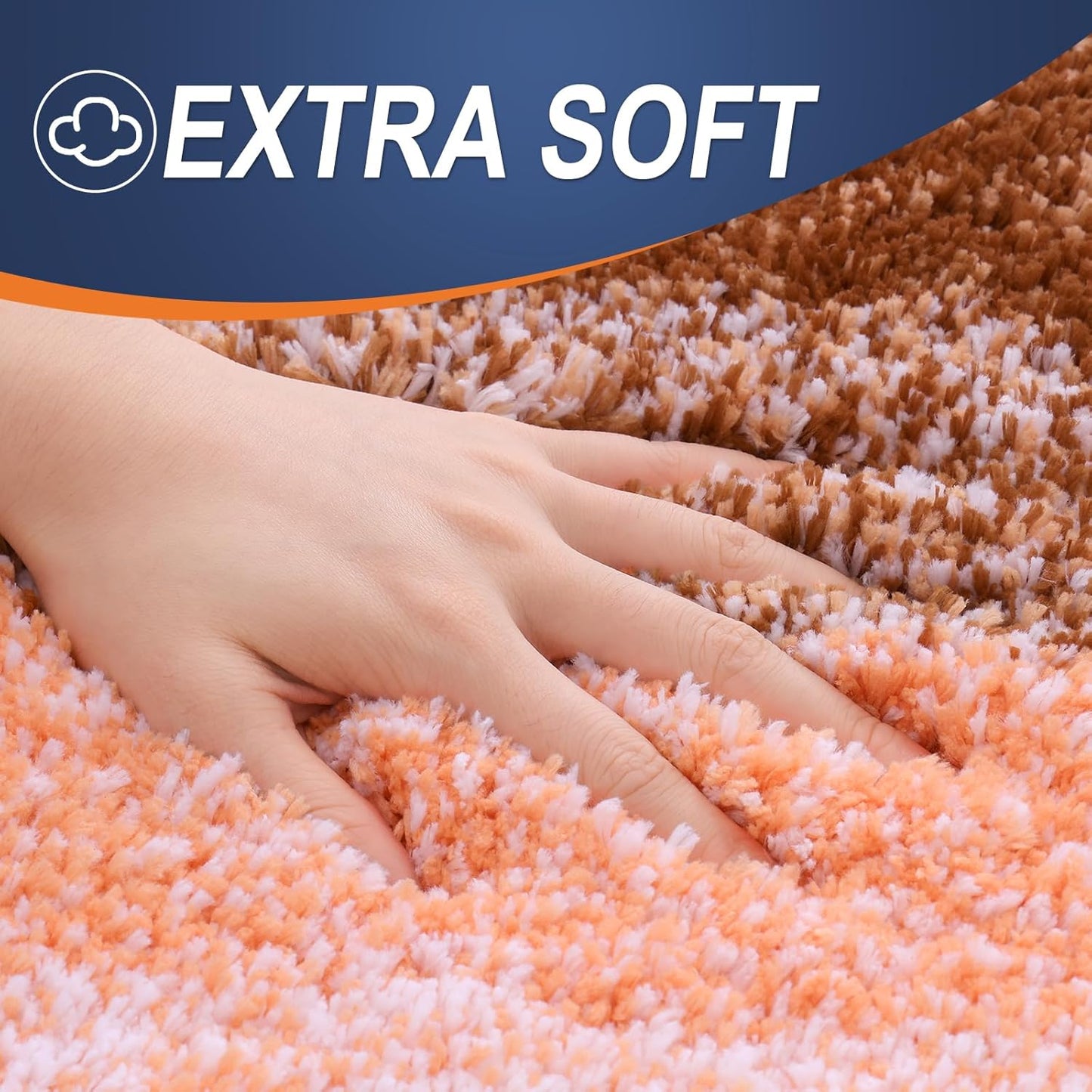 OLANLY Bathroom Runner Rug Mat - Extra Soft Microfiber, Quick Dry & Washable | 70x24 Inches, Orange