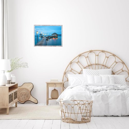 JCJMY 10x15 Rustic White Picture Frame - Versatile Wall Mounting for Horizontal or Vertical Display