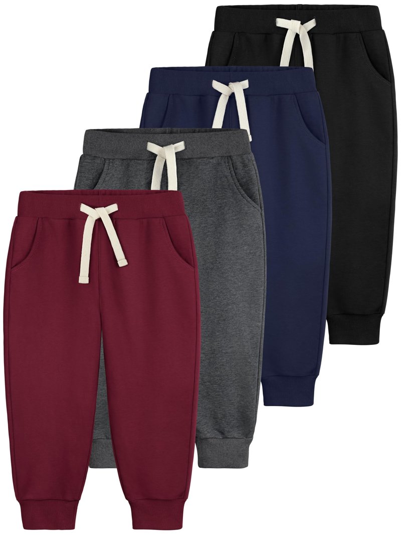 4 Pack Toddler Boys Sweatpants Cotton Toddler Boys Girls Sweatpants Pants with Pocket Drawstring Set A 4T