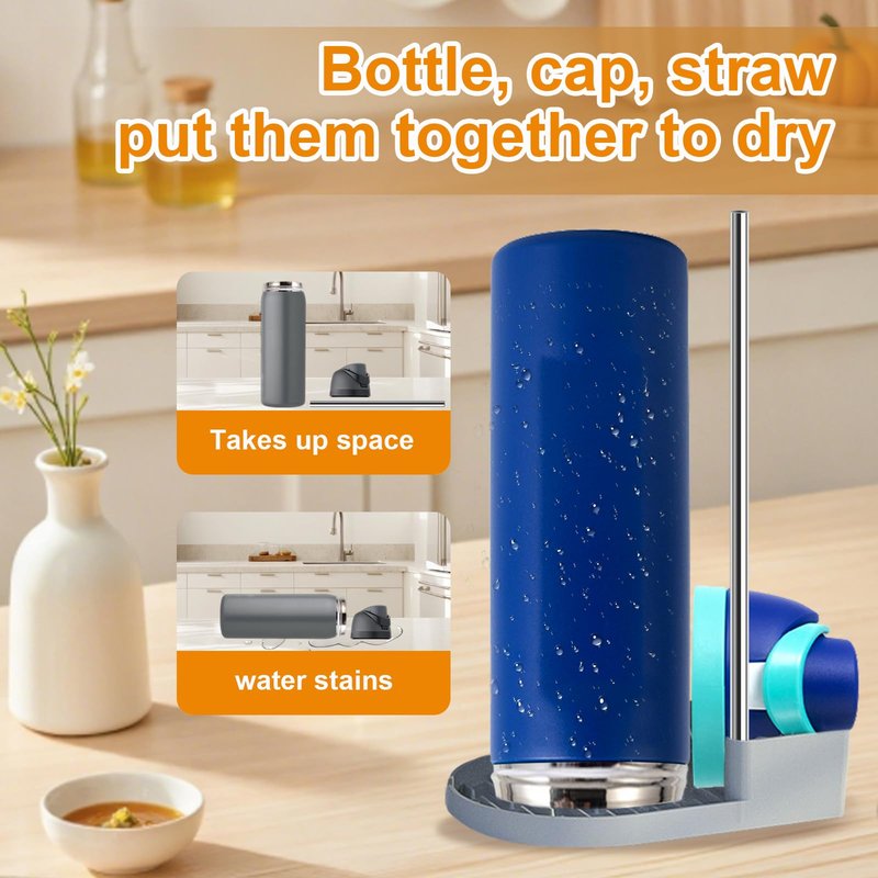 ( 2pcs)Silicone Water Bottle Boot and Bottle Drying Rack Compatible with Owala 24oz,Bottom Bumper Protector/Anti-Slip/Prevent scratches/Drying Rack Saves Space/Compatible with FreeSip Bottles,Cream