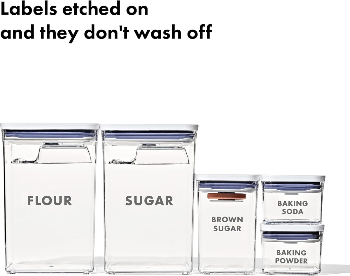 OXO Good Grips Baking POP Container Set - 8-Piece Prelabeled Storage Solution for Freshness