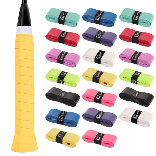EPDPLAY 20 PCS Tennis Racket Grip Tape, Badminton Overgrips for Anti-Slip and Sweat Absorbent Grip, Stretchy Anti Slip Velvety Comfort Protector Handle Sweatbands for Fishing