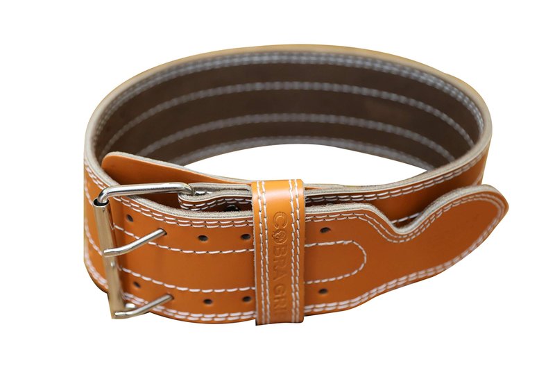 Weight Power Lifting Belt 4” Wide Cobra Grips Best Premium Genuine Leather Belt for Men & Women Adjustable Weightlifting Back Support (Orange, Medium 32"-40)