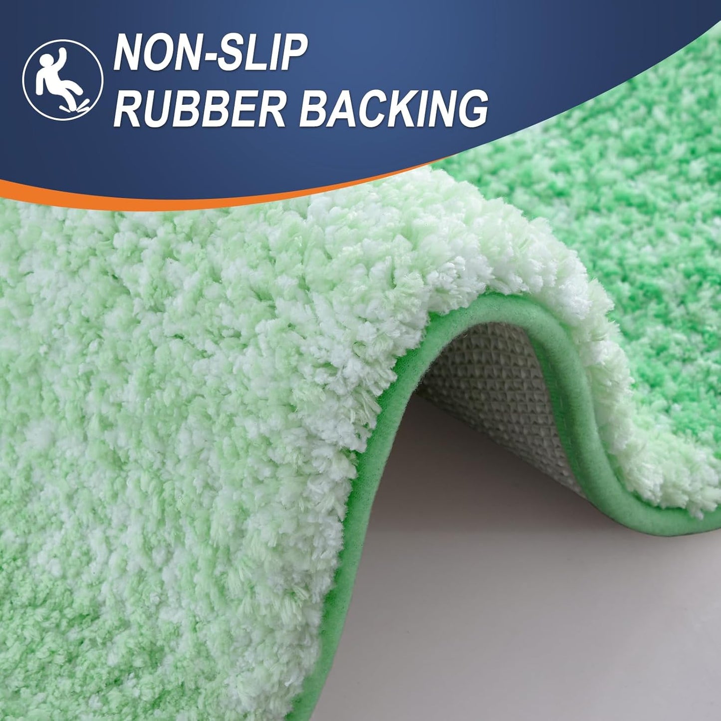 OLANLY Bathroom Runner Rugs - Extra Soft Microfiber | Quick Dry, Machine Washable, 59x24, Green