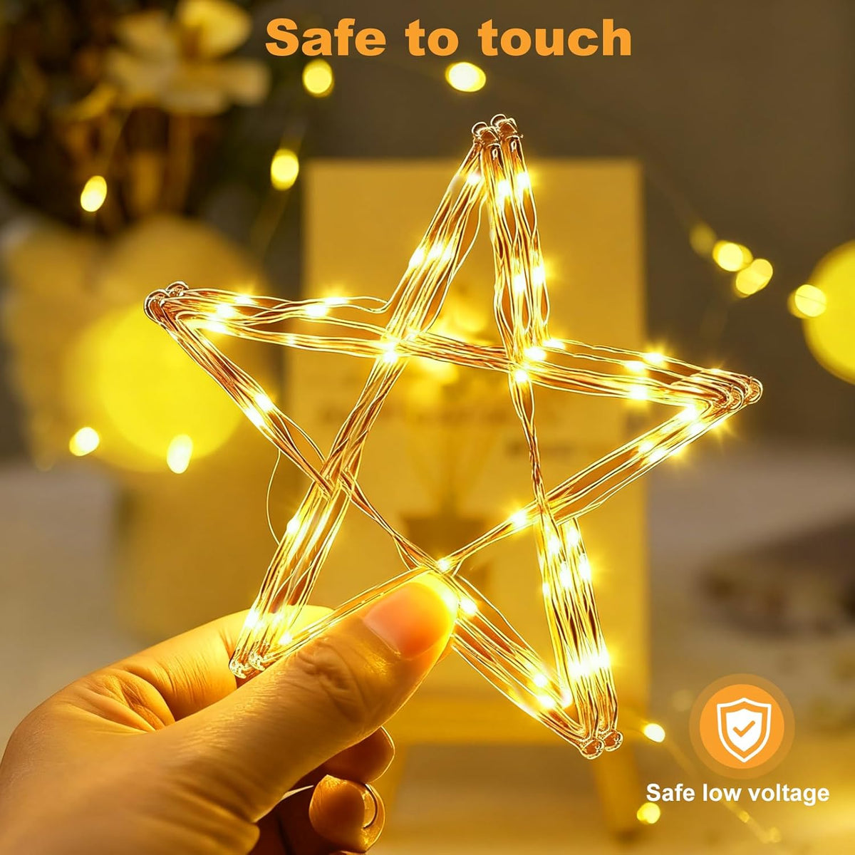 Skiennix 32FT Fairy Lights - Battery Operated Mini Waterproof LED Twinkle Lights | Warm White for Bedroom & Party Decor