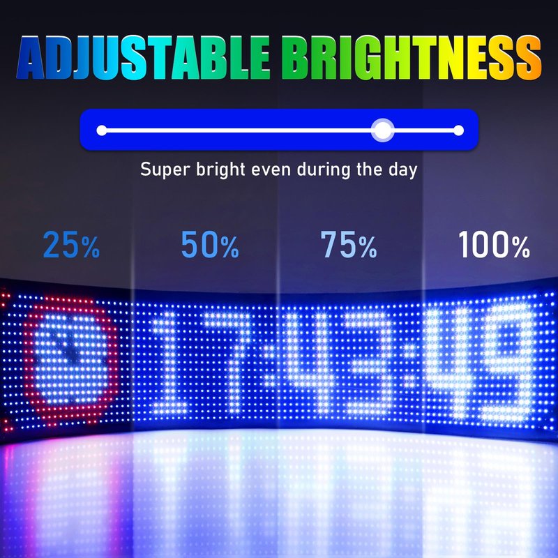 TOBWOLF Golf Cart Devil Eyes Light Sign, 23x5in Programmable Flexible Screen for Windshield with App Control, DIY Pattern Soft Screen LED Lights for Golf Car Trucks Festivals Decor