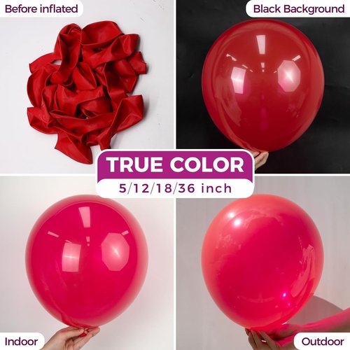 Bezente Red Balloons - 18 Inch Large Thick Latex Balloons | 30 Pack for Valentine's Day & Parties