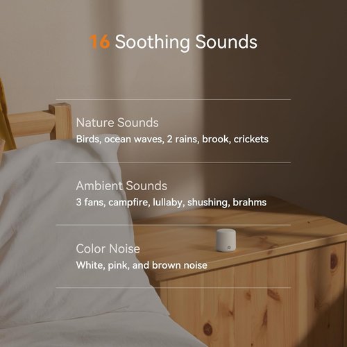 Dreamegg Portable White Noise Machine - Egg-Sized Design with 16 Nature Sounds & Timer | Ideal for Sleep, Travel & Home Use - Cream