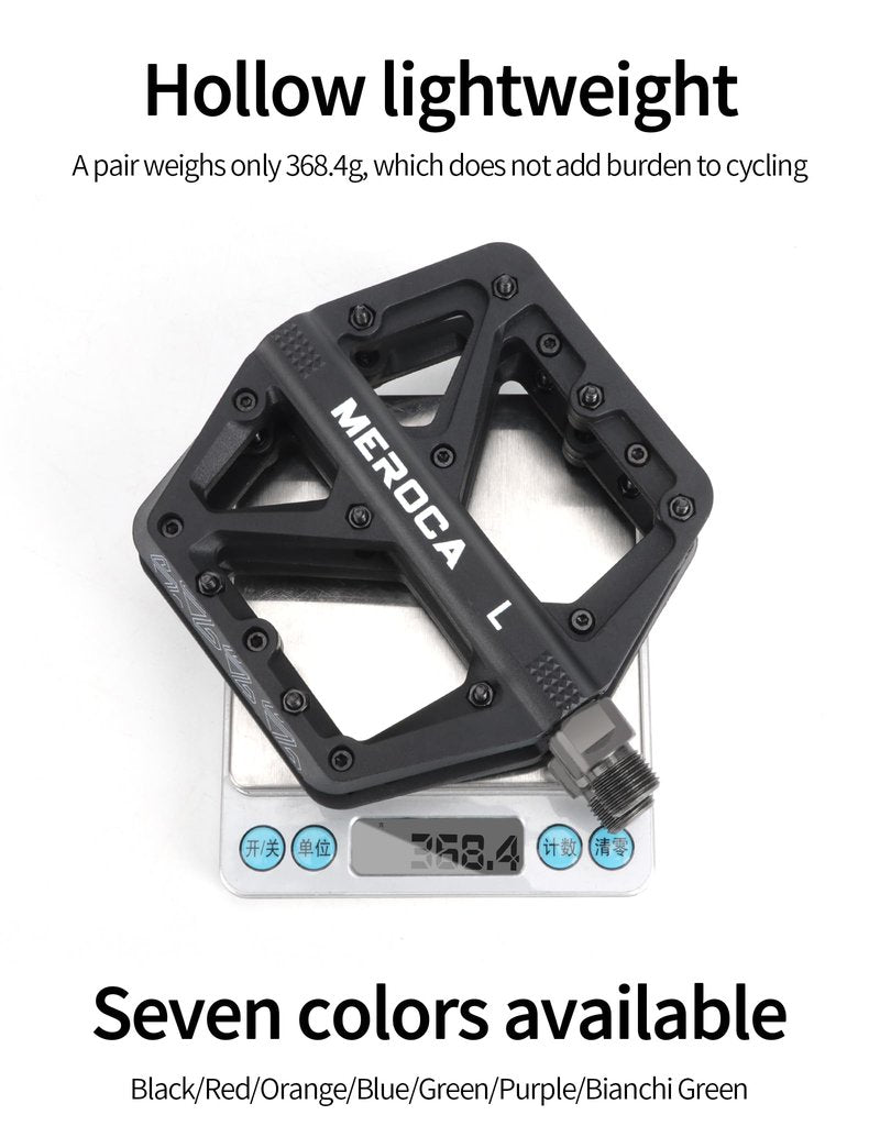 MEROCA Mountain Bike Nylon Pedals, Mountain Bike Pedals, Non-Slip Lightweight Nylon Fiber Bicycle Pedals (Blue)