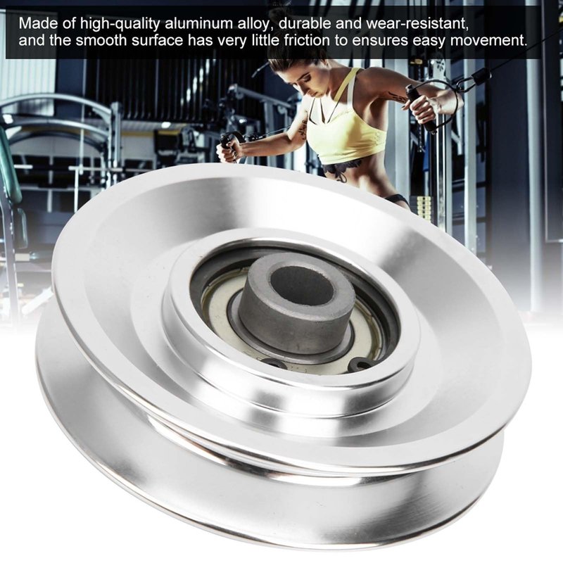 Moofey Aluminum Pulleys, 80mm Diameter Pulley Wheel, Gym Pulley for for Cable Machine Gym Equipment Part Garage Door